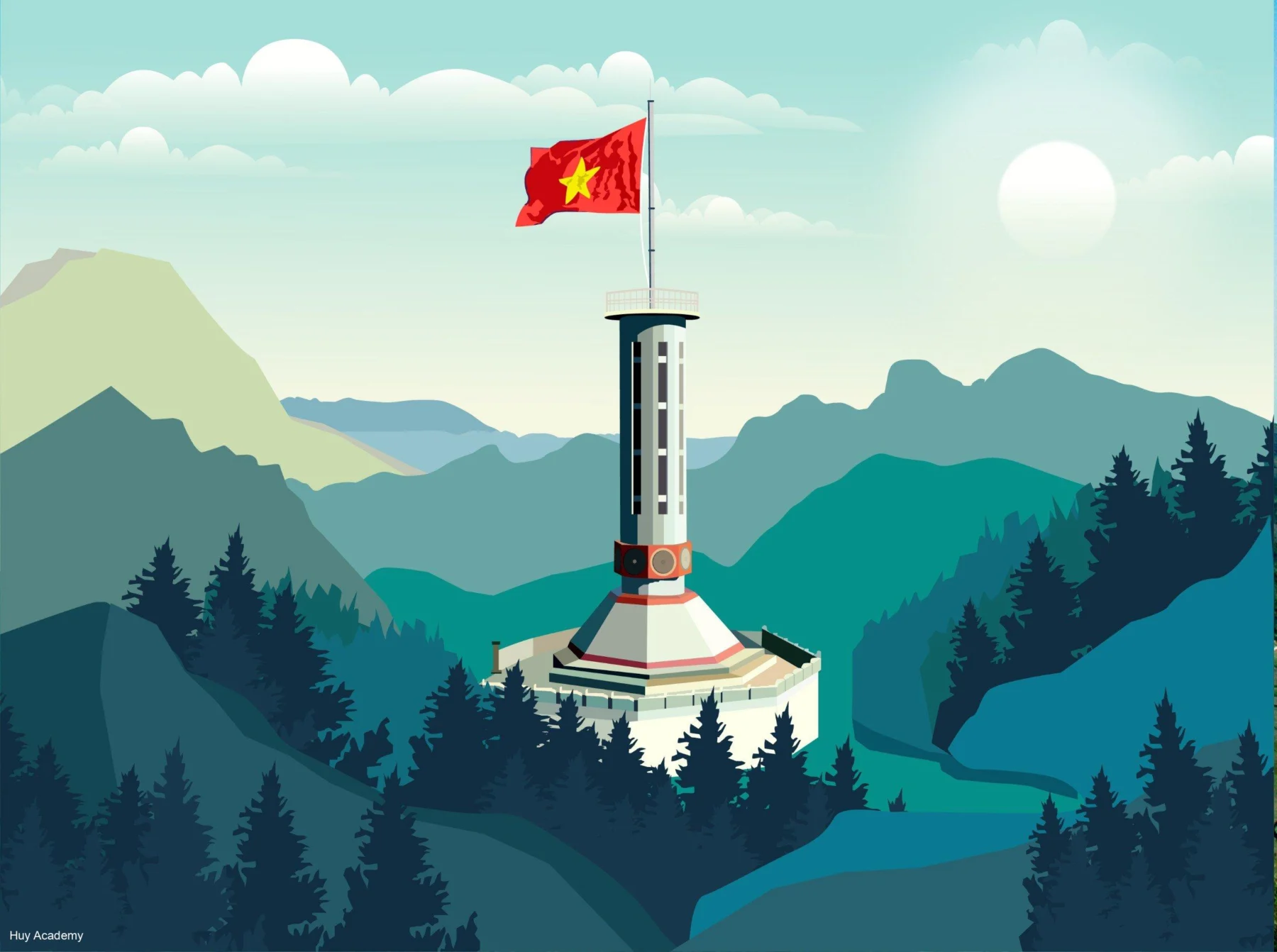 Bài vẽ phong cảnh Adobe Illustrator